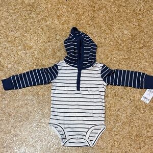 Carter's Navy and White Striped Bodysuit